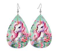 Pendientes de piel de unicornio rosa, pendientes de estilo europeo y americano para mujeres jóvenes, regalos de cumpleaños o regalos del día de San Valentín