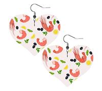 Pendientes De Piel Delicioso Patrón De Camarones Textura Ligera De Lujo Aretes De Lujo Moda Para Decoración De Ropa Vida Cotidiana
