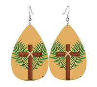 Pendientes De Piel Domingo De Ramos Decoración De Ropa Aretes De Cuero Con Forma De Lágrima Moda Para Adecuados Para Fiestas Vida Cotidiana