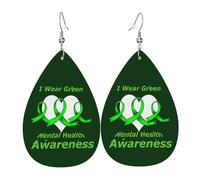 Pendientes De Piel En Mayo Nos Vestimos De Verde Concientización Sobre La Salud Mental Para Mujer Pendientes De Piel Moda Para Vida Cotidiana Adecuados Para Fiestas