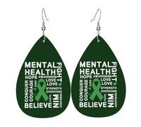 Pendientes De Piel En Mayo Nos Vestimos De Verde Concientización Sobre La Salud Mental Textura Ligera De Lujo Pendientes De Piel Modernos Para Decoración De Ropa Para Mujeres Y Niñas