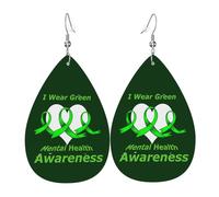 Pendientes De Piel En Mayo Nos Vestimos De Verde Mes De La Concientización Sobre La Salud Mental Textura De Lujo Ligera Aretes De Lujo Para Mujer Para Decoración De Ropa Para Mujeres Y Niñas