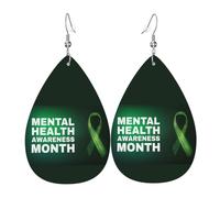 Pendientes De Piel En Mayo Nos Vestimos De Verde Mes De La Concientización Sobre Textura Ligera De Lujo Aretes De Cuero Con Forma De Lágrima Moda Para Vida Cotidiana Adecuados Para Fiestas