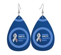 Pendientes De Piel En Noviembre, Mes De Concientización Sobre La Diabetes Textura De Lujo Ligera Pendientes De Piel Modernos Para Adecuados Para Fiestas Vacaciones