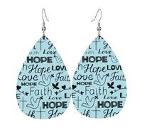Pendientes De Piel Fe Esperanza Amor Cristianismo Para Mujer Aretes De Cuero Con Forma De Lágrima Textura De Lujo Ligera Para Vida Cotidiana Decoración De Ropa