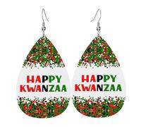 Pendientes De Piel Feliz Kwanzaa, Festividad De La Herencia Africana Textura De Lujo Ligera Aretes De Lujo Para Mujer Para Vida Cotidiana Adecuados Para Fiestas