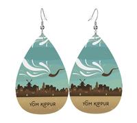 Pendientes De Piel Fiesta Judía De Yom Kippur Moda Aretes De Lujo Decoración De Ropa Para Vida Cotidiana Vacaciones
