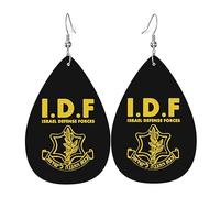 Pendientes De Piel Fuerzas De Defensa De Israel (Fdi) Para Mujer Pendientes De Piel Moda Para Decoración De Ropa 2 Pares