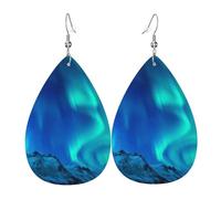 Pendientes De Piel Impresión De La Luz Del Norte Textura De Lujo Ligera Aretes De Lujo Para Adecuados Para Fiestas Decoración De Ropa