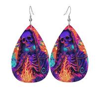 Pendientes De Piel La Parca Guadalupe Jesús Virgen María Neón Psicodélico Decoración De Ropa Pendientes De Piel Moda Para Vida Cotidiana 2 Pares