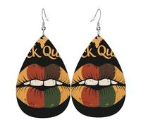 Pendientes De Piel Labios De Reinas Afro Negras Orgullosas De África Pendientes De Cuero En Forma De Lágrima Modernos Para Adecuados Para Fiestas Decoración De Ropa