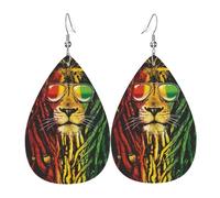 Pendientes De Piel León De Judá Rasta Reggae Art Pendientes De Cuero En Forma De Lágrima Modernos Para Para Mujeres Y Niñas Vida Cotidiana