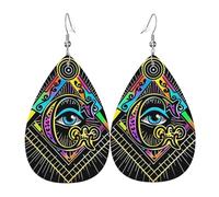 Pendientes De Piel Logotipo De La Cabaña Masónica De La Masonería Aretes De Lujo Modernos Para Adecuados Para Fiestas Decoración De Ropa