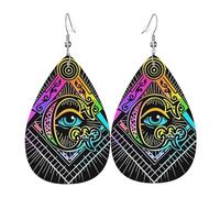 Pendientes De Piel Logotipo De La Cabaña Masónica De La Masonería Pendientes De Cuero En Forma De Lágrima Para Mujer Para Adecuados Para Fiestas Para Mujeres Y Niñas
