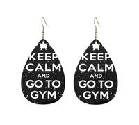 Pendientes De Piel Mantén La Calma Y Ve Al Gimnasio Decoración De Ropa Aretes De Lujo Moda Para Vida Cotidiana Vacaciones