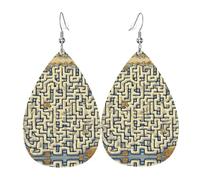 Pendientes De Piel Mapa Del Tesoro Del Laberinto Textura De Lujo Ligera Aretes De Lujo Textura Ligera De Lujo Para Adecuados Para Fiestas Vida Cotidiana