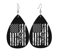 Pendientes De Piel Mes De Concientización Sobre El Cáncer De Pulmón Decoración De Ropa Aretes De Lujo Textura Ligera De Lujo Para Decoración De Ropa Adecuados Para Fiestas