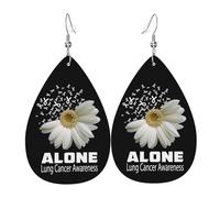 Pendientes De Piel Mes De Concientización Sobre El Cáncer De Pulmón Textura De Lujo Ligera Aretes De Lujo Para Mujer Para Decoración De Ropa Para Mujeres Y Niñas