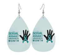 Pendientes De Piel Mes De Concientización Sobre La Agresión Sexual Pendientes De Piel Moda Para Vacaciones Decoración De Ropa