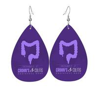 Pendientes De Piel Mes De Concientización Sobre La Enfermedad De Crohn Y La Colitis Moda Pendientes De Piel Textura De Lujo Ligera Para Vida Cotidiana Para Mujeres Y Niñas