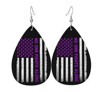 Pendientes De Piel Mes De Concientización Sobre La Prevención De La Violencia Doméstica Textura De Lujo Ligera Pendientes De Cuero En Forma De Lágrima Para Mujer Para Vida Cotidiana Vacaciones