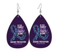 Pendientes De Piel Mes De Concientización Sobre La Prevención Del Suicidio Para Mujer Aretes De Lujo Moda Para Vacaciones Adecuados Para Fiestas