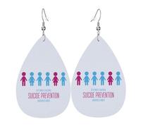 Pendientes De Piel Mes De La Concientización Sobre La Salud Sexual Aretes De Cuero Con Forma De Lágrima Moda Para Adecuados Para Fiestas Decoración De Ropa