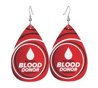 Pendientes De Piel Mes Nacional Del Donante De Sangre Para Mujer Pendientes De Piel Modernos Para Vida Cotidiana Para Mujeres Y Niñas
