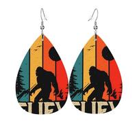 Pendientes De Piel Monstruos De Pies Gigantes Monstruos Sasquatch Aretes De Cuero Con Forma De Lágrima Para Mujer Para Adecuados Para Fiestas Vida Cotidiana