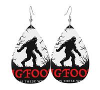 Pendientes De Piel Monstruos De Pies Gigantes Sasquatch Luna Llena Pendientes De Piel Para Mujer Para Vida Cotidiana Para Mujeres Y Niñas