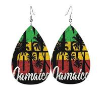 Pendientes De Piel Música Reggae Rasta Aretes De Cuero Con Forma De Lágrima Decoración De Ropa Para Vacaciones Para Mujeres Y Niñas