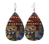 Pendientes De Piel Noche De Cine Cine En Casa Arte Cinematográfico Aretes De Lujo Para Mujer Para Decoración De Ropa Vida Cotidiana