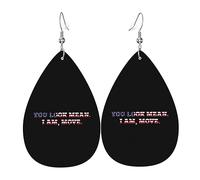 Pendientes De Piel Pareces Malo, Me Muevo Para Mujer Pendientes De Piel Moda Para Decoración De Ropa 2 Pares
