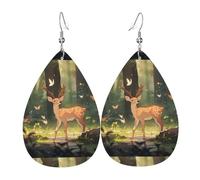 Pendientes De Piel Patrón De Bambi Pendientes De Piel Textura De Lujo Ligera Para Adecuados Para Fiestas Vida Cotidiana