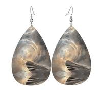 Pendientes De Piel Patrón De Pasaje Del Vórtice Del Sueño Aretes De Cuero Con Forma De Lágrima Textura Ligera De Lujo Para Vida Cotidiana Decoración De Ropa