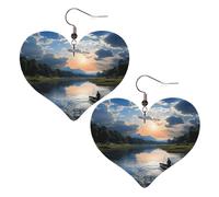 Pendientes De Piel Pesca Escénica Modernos Pendientes De Piel Para Mujer Para Vida Cotidiana Adecuados Para Fiestas