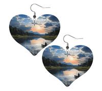 Pendientes De Piel Pesca Escénica Para Mujer Aretes De Cuero Con Forma De Lágrima Textura De Lujo Ligera Para Decoración De Ropa Vida Cotidiana