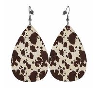 Pendientes De Piel Piel De Vacuno Marrón Caída Modernos Aretes De Cuero Con Forma De Lágrima Decoración De Ropa Para Decoración De Ropa Adecuados Para Fiestas