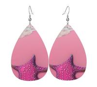 Pendientes De Piel Playa De Arena Rosada Textura Ligera De Lujo Aretes De Cuero Con Forma De Lágrima Textura De Lujo Ligera Para Vida Cotidiana Adecuados Para Fiestas