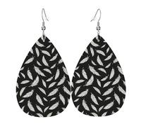 Pendientes De Piel Pluma Blanca Diversión Pendientes En Forma De Lágrima Moda Aretes De Cuero Con Forma De Lágrima Para Viajes Decoración Vacaciones