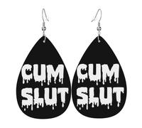 Pendientes De Piel Puta De Semen Pendientes De Cuero En Forma De Lágrima Decoración De Ropa Para Adecuados Para Fiestas Decoración De Ropa