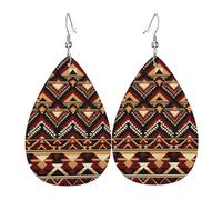 Pendientes De Piel Rayas Geométricas Aztecas De Tribus Étnicas Del Suroeste Aretes De Lujo Textura De Lujo Ligera Para Para Mujeres Y Niñas Vacaciones