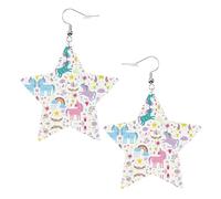 Pendientes de piel rosa con forma de estrella, accesorios de moda, ligeros, festivales, fiestas, vida cotidiana, One Size, Cuero, Sin piedra preciosa