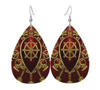 Pendientes De Piel Símbolos Paganos Nórdicos Vikingos De Odín Diversión Pendientes De Lágrima Ligero Aretes Para Decoración Mujeres Fiestas