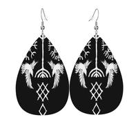 Pendientes De Piel Símbolos Paganos Nórdicos Vikingos De Odín Lujo Pendientes Colgantes De Piel Ligero Aretes De Cuero Con Forma De Gota Para Bodas Vacaciones Vida Cotidiana