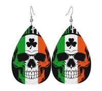 Pendientes De Piel Sintética Banderas Irlandesas Y Tréboles De Cuatro Hojas Para El Día De San Patricio Elegancia Pendientes De Cuero Diversión Aretes Para Bodas Fiestas Vida Cotidiana