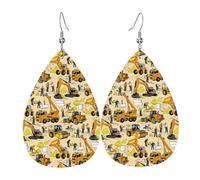Pendientes De Piel Sintética Construyendo Personas Y Equipos De Construcción Elegancia Pendientes De Cuero En Forma De Lágrima Moda Aretes De Cuero Con Forma De Lágrima Para Viajes Decoración