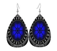 Pendientes De Piel Sintética Símbolos Paganos Nórdicos Vikingos De Odín Lujo Pendientes De Lágrima Elegancia Aretes De Cuero Con Forma De Gota Para Vacaciones Bodas Vida Cotidiana