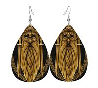 Pendientes De Piel Sintética Símbolos Paganos Nórdicos Vikingos De Odín Modernos Pendientes En Forma De Lágrima Moda Aretes De Cuero Con Forma Para Decoración Viajes Fiestas