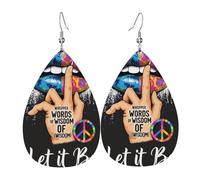 Pendientes De Piel Susurra Palabras De Sabiduría, Déjalo Ser Labios Hippies Aretes De Lujo Moda Para Vida Cotidiana Para Mujeres Y Niñas